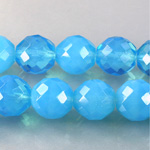 Czech Glass Fire Polish Bead - Round 14MM OPAL AQUA