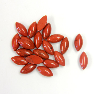 Gemstone Cabochon - Navette 08x4MM RED JASPER