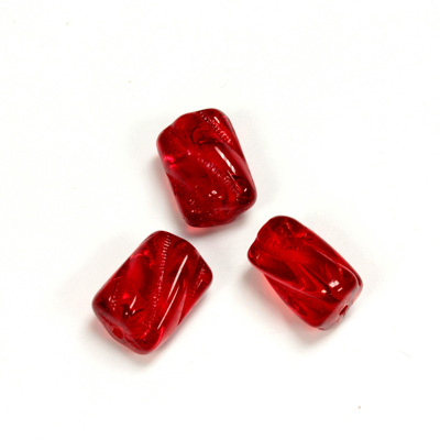 Czech Pressed Glass Bead - Smooth Twisted 12x9MM RUBY