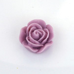 Plastic Carved No-Hole Flower 20MM MATTE LILAC