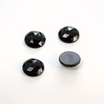 Plastic Flat Back Rauten Rose Rhinestone - Round 11MM JET