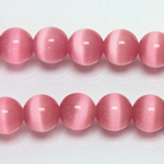Fiber-Optic Synthetic Bead - Cat's Eye Smooth Round 10MM CAT'S EYE LT PINK