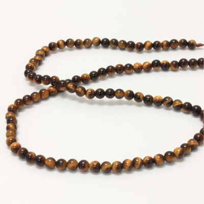 Gemstone Bead - Smooth Round 04MM TIGEREYE