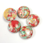 Synthetic Cabochon - Round 13MM Matrix SX01 RED-YELLOW-GREEN