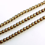 Czech Pressed Glass Bead - Smooth 2-Tone Round 04MM COATED BROWN-CRYSTAL 69012