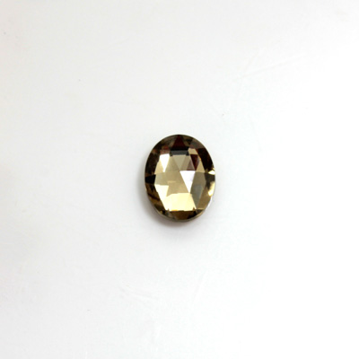 Glass Flat Back Foiled Rauten Rose - Oval 10x8MM BLACK DIAMOND