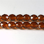 Czech Glass Fire Polish Bead - Round 08MM MADEIRA TOPAZ