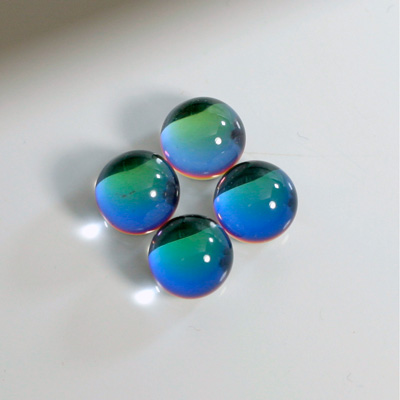 Preciosa Glass Flat Back 3/4 Ball 08MM HELIO GREEN Coated