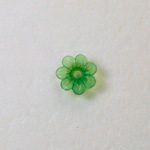 Plastic Flower with Center Hole - Round 10MM MATTE EMERALD