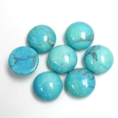 Gemstone Cabochon - Round 11MM HOWLITE DYED CHINESE TURQ