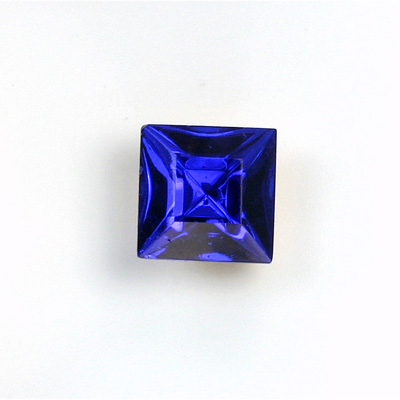 Glass Point Back Foiled Tin Table Cut (TTC) Stone - Square 10x10MM SAPPHIRE