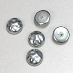 Glass Cabochon Baroque Top Pearl Dipped - Round 12MM LT GREY