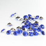 Plastic Point Back Foiled Chaton - Round 3MM SAPPHIRE