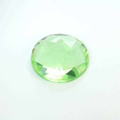 Plastic Flat Back Foiled Rauten Rose Rhinestone - Round 25MM PERIDOT