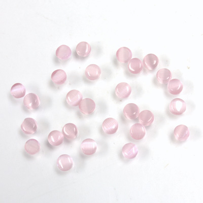 Fiber-Optic Cabochon - Round 03MM CAT'S EYE LT PINK