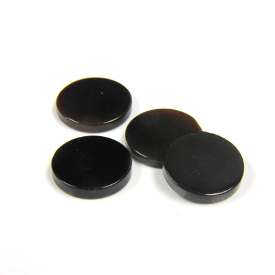 Gemstone Flat Back Flat Top Straight Side Stone - Round 11MM BLACK ONYX