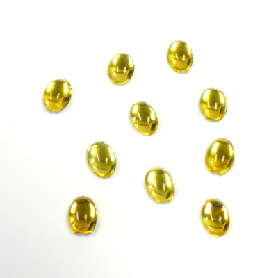 Plastic Flat Back Foiled Cabochon - Oval 06x4MM JONQUIL