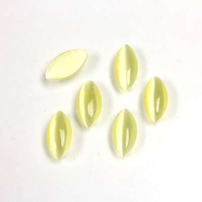 Fiber-Optic Cabochon - Navette 10x5MM CAT'S EYE YELLOW