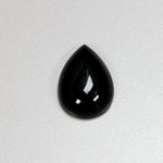 Plastic Flat Back Opaque Cabochon - Pear 25x13MM JET