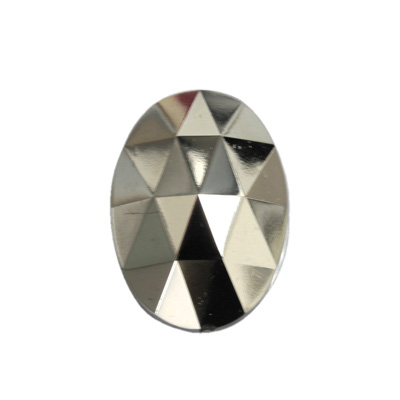 Glass Flat Back Rauten Rose - Oval 25x18MM HEMATITE Coated