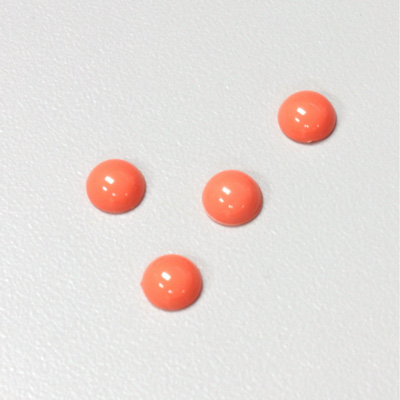 Plastic Flat Back Opaque Cabochon - Round 07MM CORAL