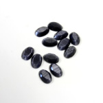 Fiber-Optic Flat Back Stone with Faceted Top and Table - Oval 06x4MM CAT'S EYE GREY