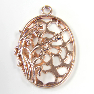 Pendant Brass with 25x18 Setting Single Loop 30x21MM ROSE GOLD