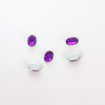 Plastic Flat Back Foiled Rose Cut Rhinestone - Oval 06x4MM AMETHYST