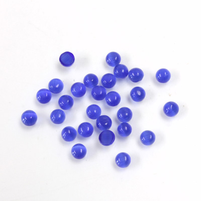 Fiber-Optic Cabochon - Round 03MM CAT'S EYE ROYAL BLUE