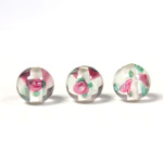 Czech Glass Lampwork Bead - Smooth Round 10MM Flower ON CRYSTAL