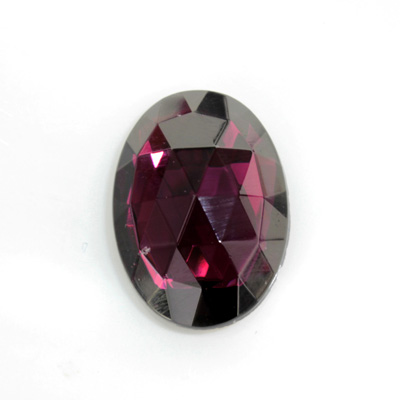 Glass Flat Back Foiled Rauten Rose - Oval 25x18MM AMETHYST