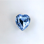 Glass Point Back Foiled Tin Table Cut (TTC) Stone - Heart 12x11MM LT SAPPHIRE