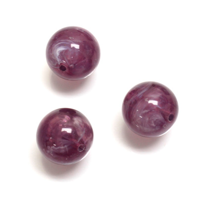 Plastic Flawed Bead - Round 14MM FLAWED AMETHYST