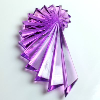 Plastic Pendant -Transparent Faceted Cascade 58x34MM AMETHYST