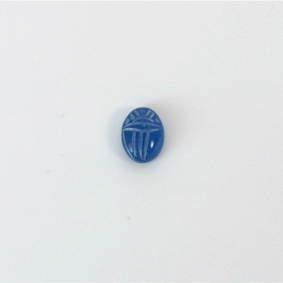 Gemstone Flat Back Carved Scarab 08x6MM BLUE ONYX