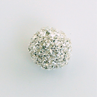 Rhinestone Ball 16MM CRYSTAL-SILVER