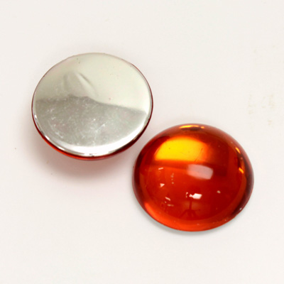 Plastic Flat Back Foiled Cabochon - Round 18MM TOPAZ