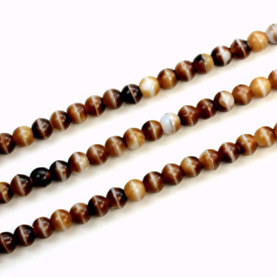 Czech Pressed Glass Bead - Smooth Round 04MM BROWNHORN