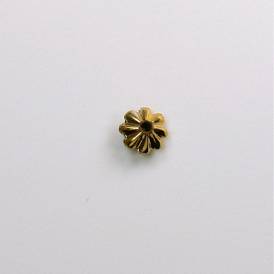 Metalized Plastic Bead - Ribbed Rondelle 06MM GOLD