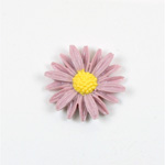 Plastic Carved No-Hole Flower - Daisy 26MM LAVENDER with YELLOW Center