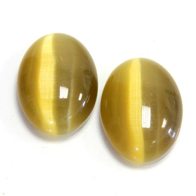 Fiber-Optic Cabochon - Oval 25x18MM CAT'S EYE LT BROWN