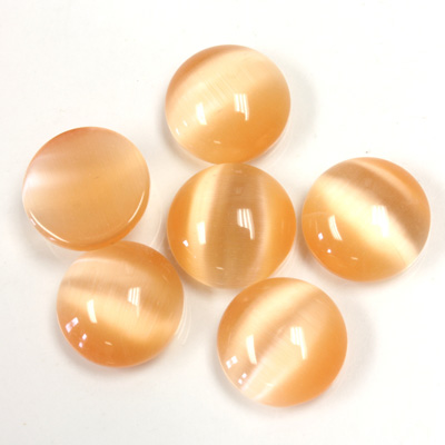 Fiber-Optic Cabochon - Round 12MM CAT'S EYE PEACH