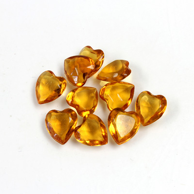 Glass Point Back Tin Table Cut (TTC) Unfoiled - Heart Shape 09x8MM TOPAZ