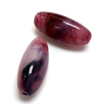 Plastic  Bead - Mixed Color Smooth Beggar 29x12MM AMETHYST AGATE