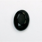 Glass Flat Back Rose Cut Faceted Opaque Stone - Oval 18x13MM JET