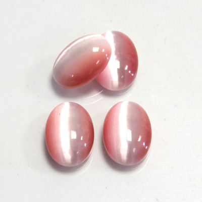 Fiber-Optic Cabochon - Oval 14x10MM CAT'S EYE LT PINK