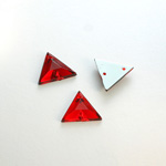 Plastic Flat Back 2-Hole Foiled Sew-On Stone - Triangle 13x13MM RUBY