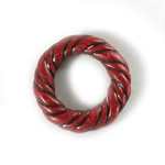 Plastic Bead - Twisted Round Ring 27MM INDOCHINE RED