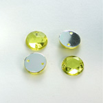 Plastic Flat Back 2-Hole Foiled Sew-On Stone - Round 12MM JONQUIL