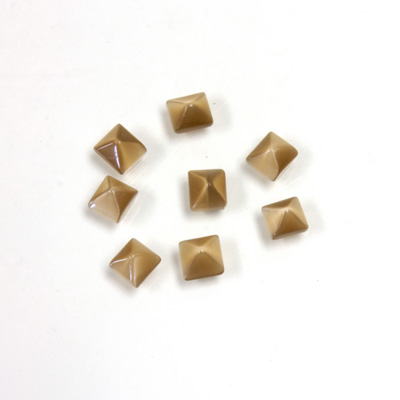 Fiber-Optic Cabochon - Pyramid Top 04x4MM CAT'S EYE BROWN